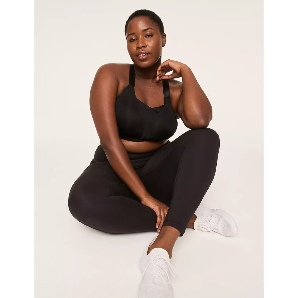 NEW Lane Bryant Livi Active Medium Impact Wirefree Sports Bra Black 44H Plus Sz - Picture 6 of 7